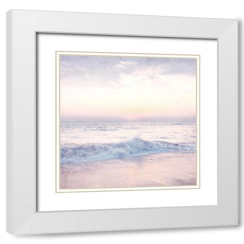Sunset Beach White Modern Wood Framed Art Print with Double Matting by Bailey, Ann