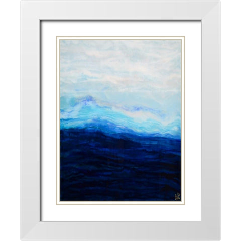 Waterfall IV  White Modern Wood Framed Art Print with Double Matting by Bilotta, Barbara