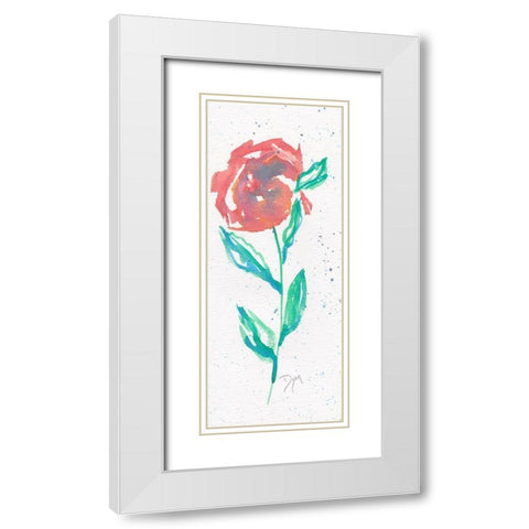 2019 Florals Peony II 1 White Modern Wood Framed Art Print with Double Matting by Dyer, Beverly