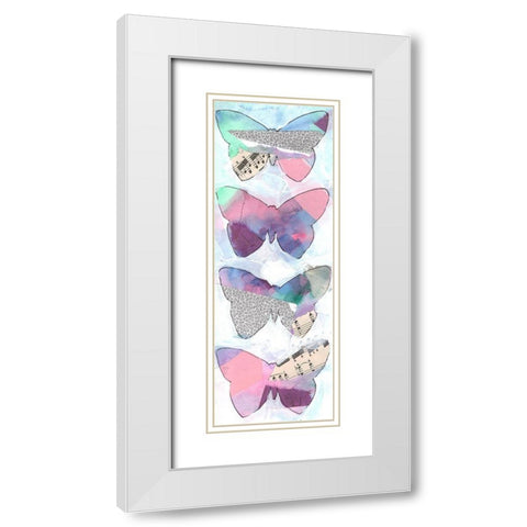Butterfly Window Panel 1 White Modern Wood Framed Art Print with Double Matting by Dyer, Beverly