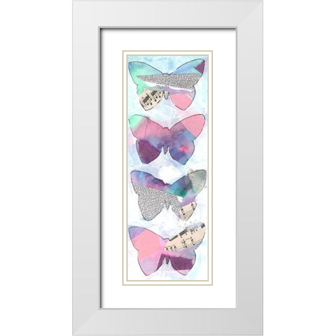 Butterfly Window Panel 1 White Modern Wood Framed Art Print with Double Matting by Dyer, Beverly