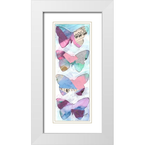 Butterfly Window Panel 2 White Modern Wood Framed Art Print with Double Matting by Dyer, Beverly