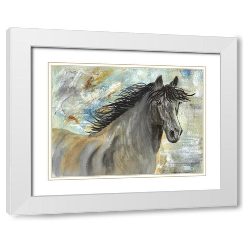 Run Like the Wind White Modern Wood Framed Art Print with Double Matting by Dyer, Beverly