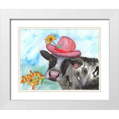 Daisy Mai White Modern Wood Framed Art Print with Double Matting by Dyer, Beverly