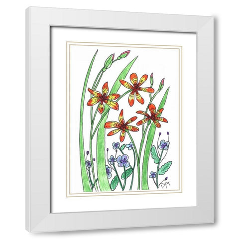 Blackberry Lily White Modern Wood Framed Art Print with Double Matting by Dyer, Beverly