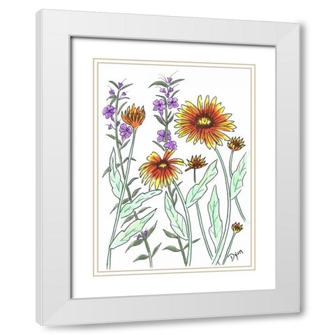Common Blanket Flower White Modern Wood Framed Art Print with Double Matting by Dyer, Beverly