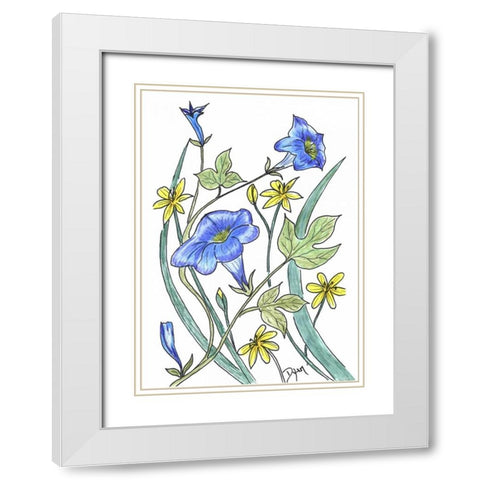 Ivey Leaved Morning Glory White Modern Wood Framed Art Print with Double Matting by Dyer, Beverly