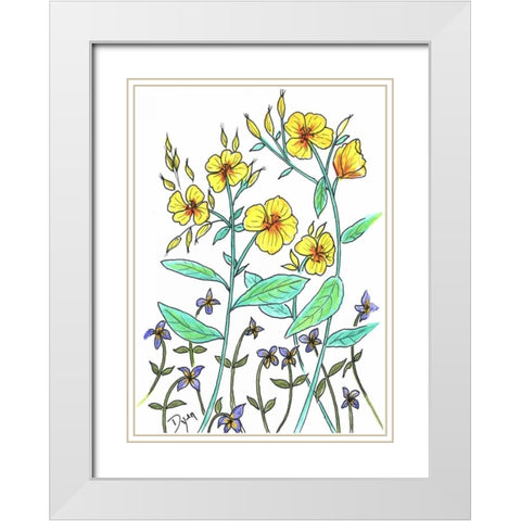 Sundrops White Modern Wood Framed Art Print with Double Matting by Dyer, Beverly