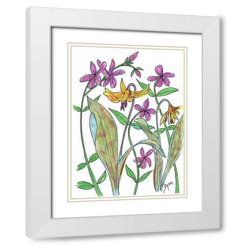 Wild Blue Phlox White Modern Wood Framed Art Print with Double Matting by Dyer, Beverly