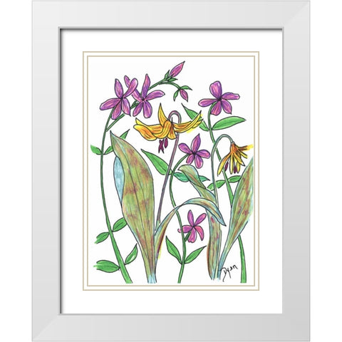 Wild Blue Phlox White Modern Wood Framed Art Print with Double Matting by Dyer, Beverly