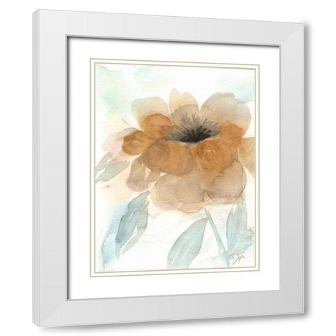 Neutral Peony I White Modern Wood Framed Art Print with Double Matting by Dyer, Beverly