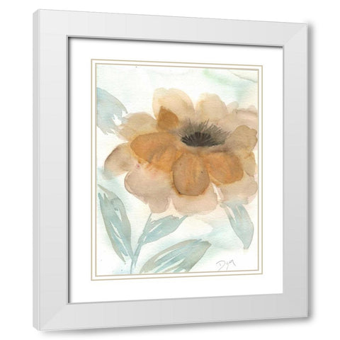 Neutral Peony II White Modern Wood Framed Art Print with Double Matting by Dyer, Beverly