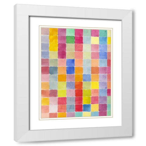 Rainbow Color Block 2 White Modern Wood Framed Art Print with Double Matting by Dyer, Beverly