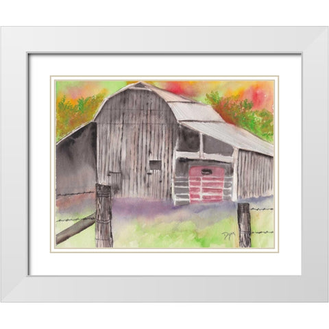 The Barn White Modern Wood Framed Art Print with Double Matting by Dyer, Beverly