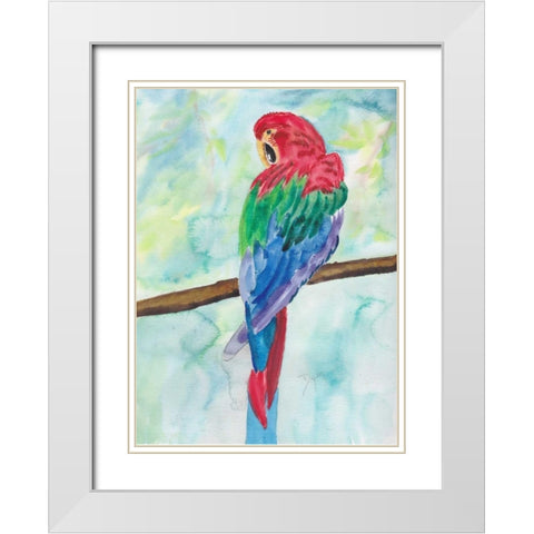 Tropical Perch I White Modern Wood Framed Art Print with Double Matting by Dyer, Beverly