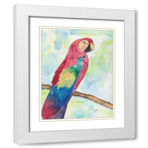 Tropical Perch II White Modern Wood Framed Art Print with Double Matting by Dyer, Beverly