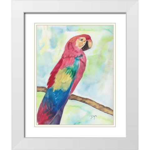 Tropical Perch II White Modern Wood Framed Art Print with Double Matting by Dyer, Beverly