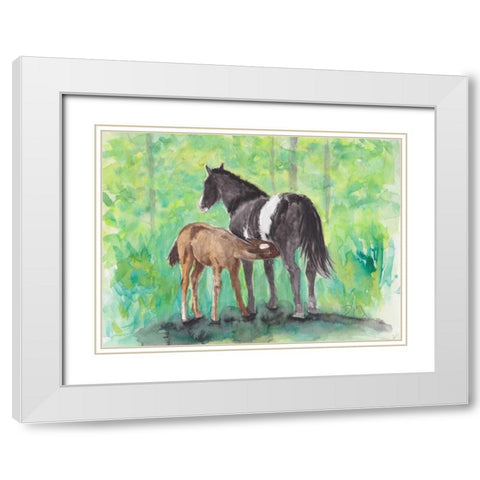 Tender Moment I White Modern Wood Framed Art Print with Double Matting by Dyer, Beverly