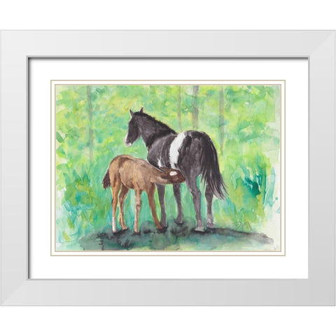 Tender Moment I White Modern Wood Framed Art Print with Double Matting by Dyer, Beverly