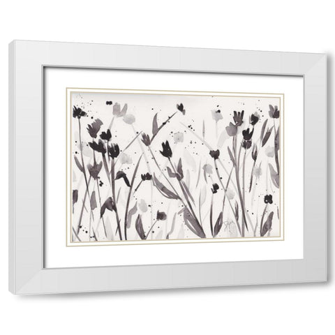 Noir Meadow White Modern Wood Framed Art Print with Double Matting by Dyer, Beverly