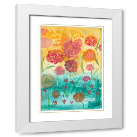 Spring Meadow I White Modern Wood Framed Art Print with Double Matting by Dyer, Beverly