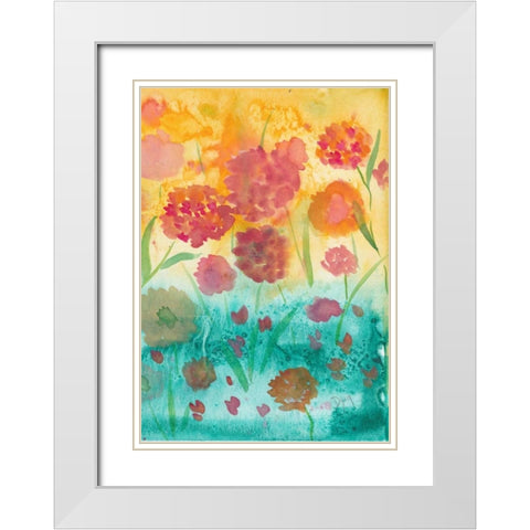 Spring Meadow I White Modern Wood Framed Art Print with Double Matting by Dyer, Beverly