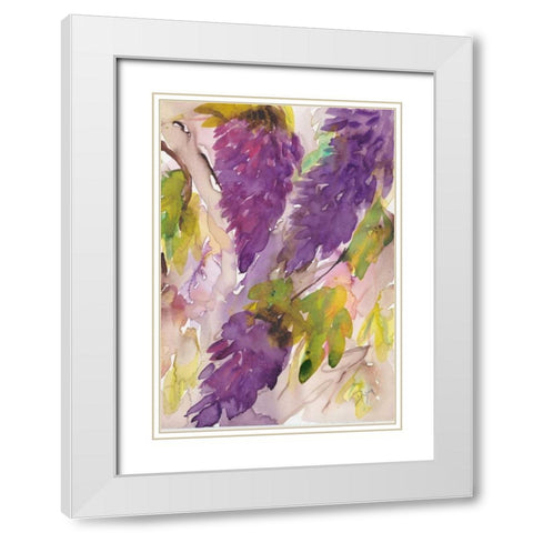 Wisteria II White Modern Wood Framed Art Print with Double Matting by Dyer, Beverly