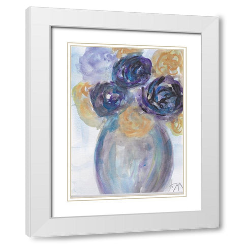 Soft florals 2018 Tranquility White Modern Wood Framed Art Print with Double Matting by Dyer, Beverly