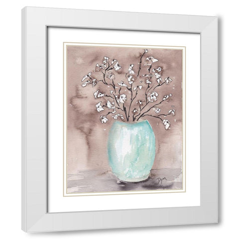 Rustic Bouquet White Modern Wood Framed Art Print with Double Matting by Dyer, Beverly