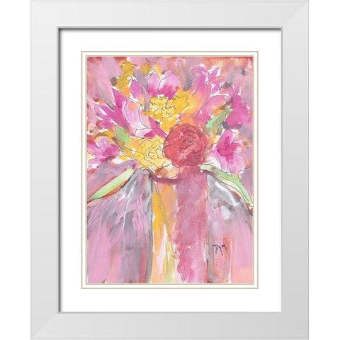 Sunny Posey White Modern Wood Framed Art Print with Double Matting by Dyer, Beverly