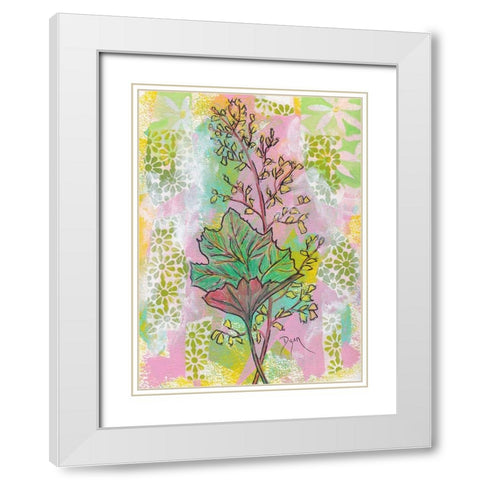 Botanical Boho Foam Flower White Modern Wood Framed Art Print with Double Matting by Dyer, Beverly