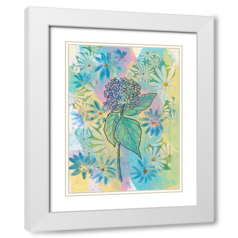 Botanical Boho Hydrangea White Modern Wood Framed Art Print with Double Matting by Dyer, Beverly