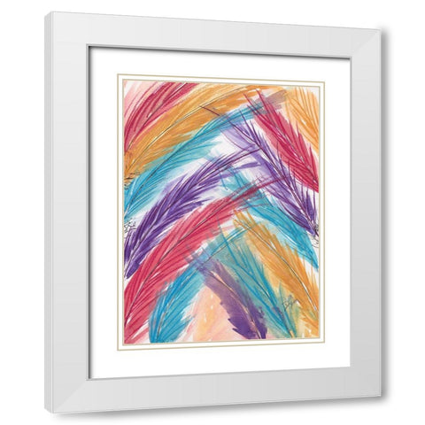 Paint Swatches Feathers White Modern Wood Framed Art Print with Double Matting by Dyer, Beverly