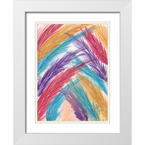 Paint Swatches Feathers White Modern Wood Framed Art Print with Double Matting by Dyer, Beverly