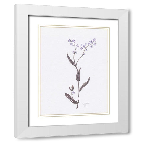Lavender Wildflowers I White Modern Wood Framed Art Print with Double Matting by Dyer, Beverly