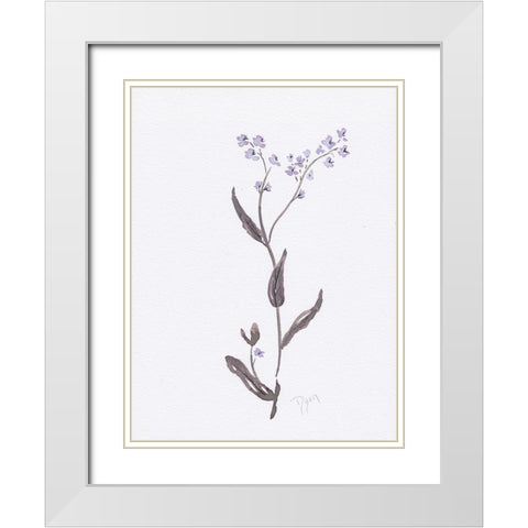 Lavender Wildflowers I White Modern Wood Framed Art Print with Double Matting by Dyer, Beverly