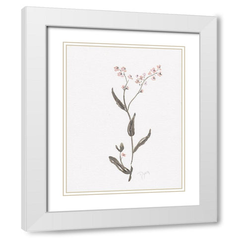 Wildflower Organics I White Modern Wood Framed Art Print with Double Matting by Kimberly, Allen