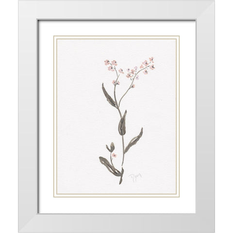 Wildflower Organics I White Modern Wood Framed Art Print with Double Matting by Kimberly, Allen