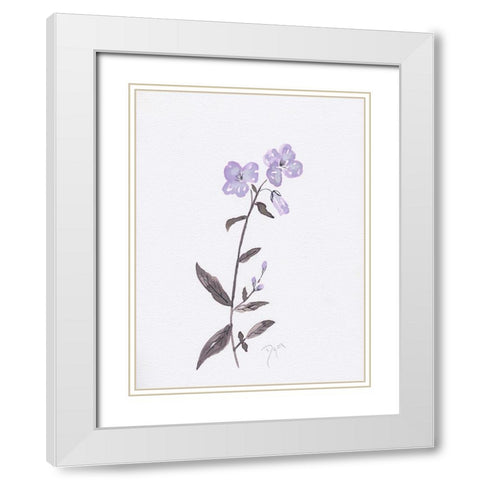Lavender Wildflowers II White Modern Wood Framed Art Print with Double Matting by Dyer, Beverly