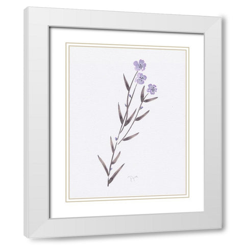Lavender Wildflowers III White Modern Wood Framed Art Print with Double Matting by Dyer, Beverly
