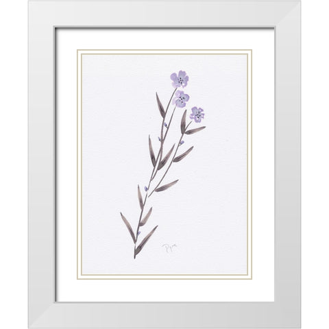 Lavender Wildflowers III White Modern Wood Framed Art Print with Double Matting by Dyer, Beverly