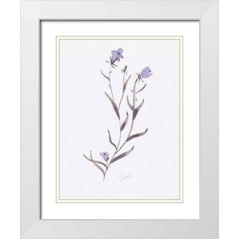 Lavender Wildflowers IV White Modern Wood Framed Art Print with Double Matting by Dyer, Beverly