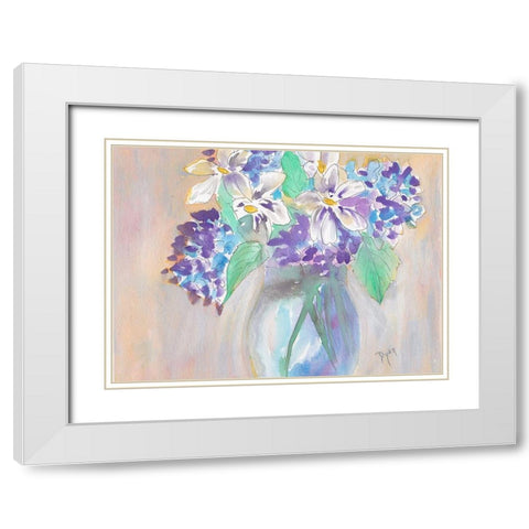 Gardenia and Hydrangea White Modern Wood Framed Art Print with Double Matting by Dyer, Beverly