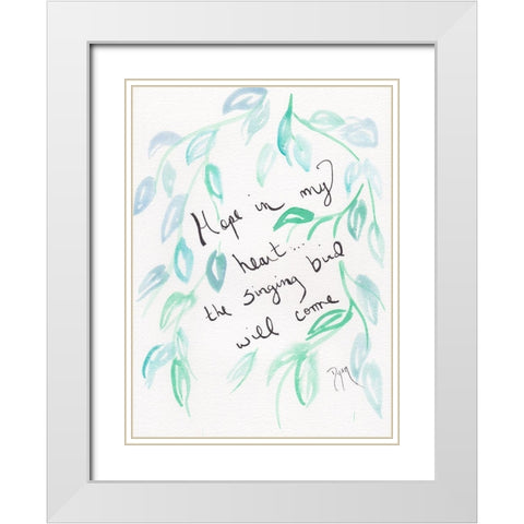 Sentiment Hope White Modern Wood Framed Art Print with Double Matting by Dyer, Beverly