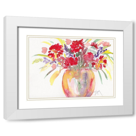 Summer Bouquet White Modern Wood Framed Art Print with Double Matting by Dyer, Beverly