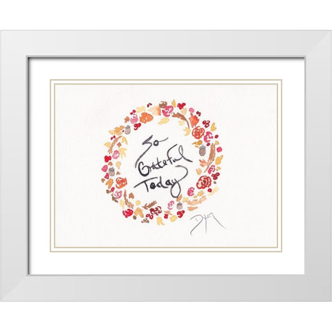 Fall Wreath I White Modern Wood Framed Art Print with Double Matting by Dyer, Beverly