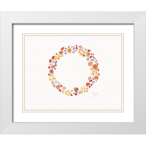 Fall Leaf II White Modern Wood Framed Art Print with Double Matting by Dyer, Beverly