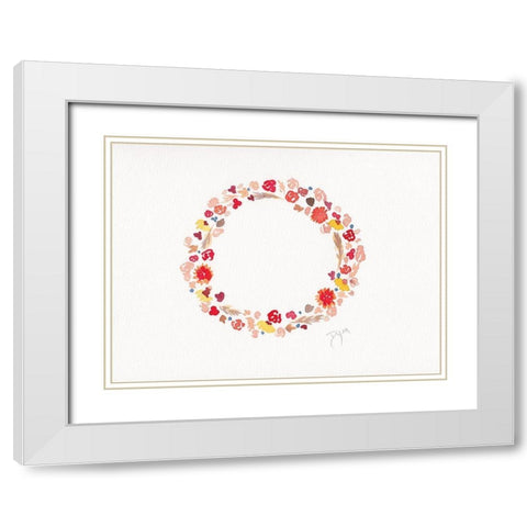Fall Leaf III White Modern Wood Framed Art Print with Double Matting by Dyer, Beverly