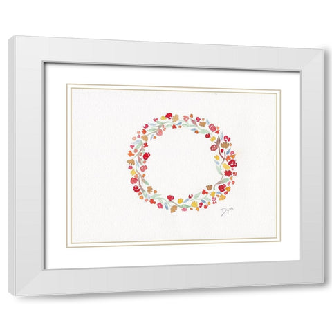 Fall Leaf IV White Modern Wood Framed Art Print with Double Matting by Dyer, Beverly