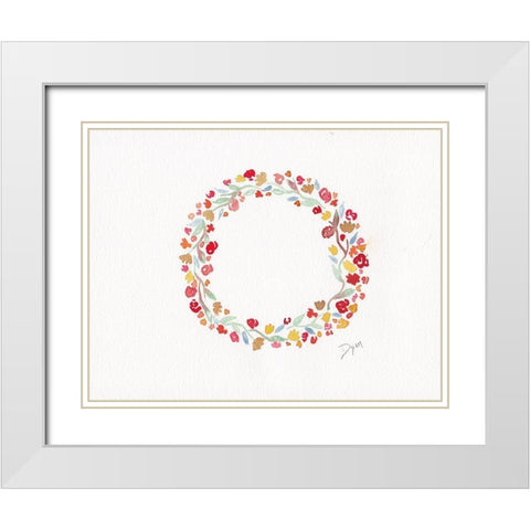 Fall Leaf IV White Modern Wood Framed Art Print with Double Matting by Dyer, Beverly